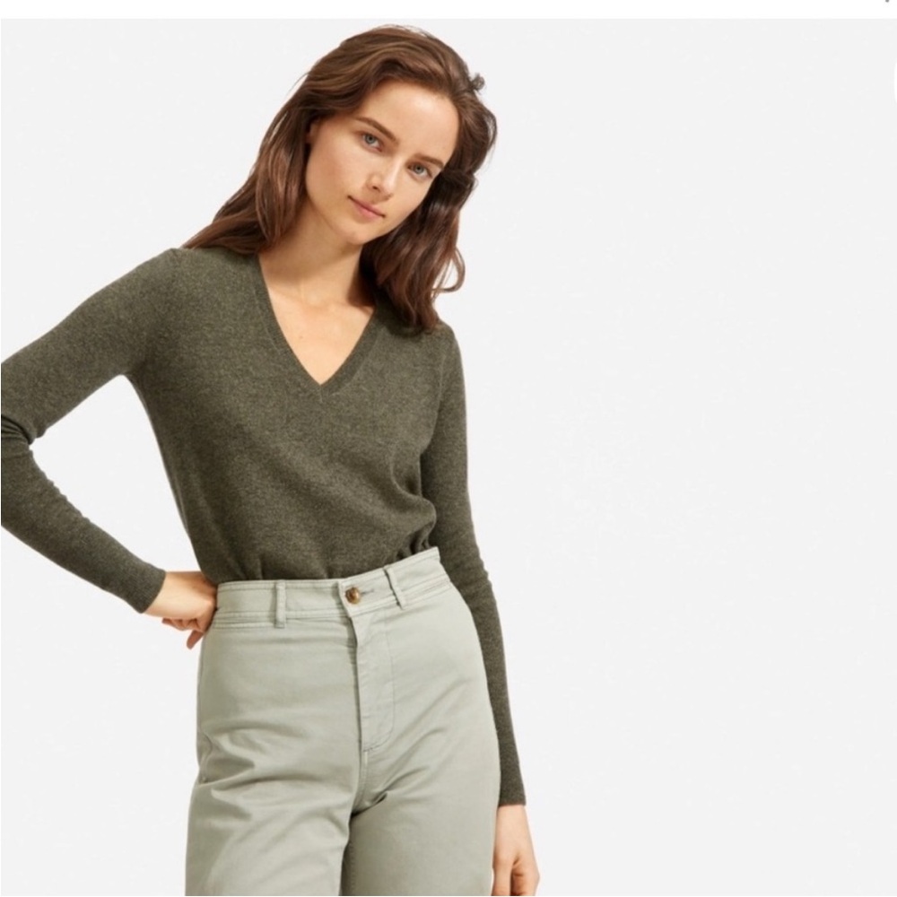 Everlane Cashmere V-Neck Loden